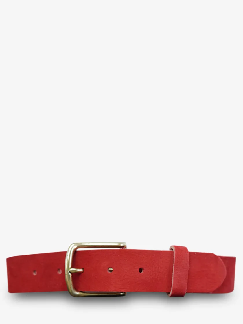 PAUL MARIUS Ceintures|Ceintures|LaCeinture Magnifique Nubuck - 35mm - Rouge Carmin