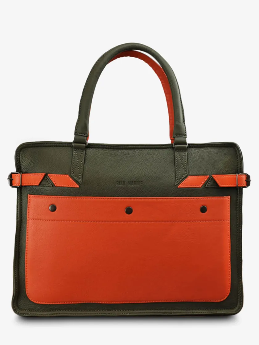 PAUL MARIUS Cartables Et Porte-Documents|Cartables Et Porte-Documents|L'Ambitieux - Kaki / Orange