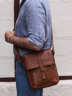 PAUL MARIUS Mini Sacs|Sacs Porté Travers|L'Aventurier - Marron Huilé