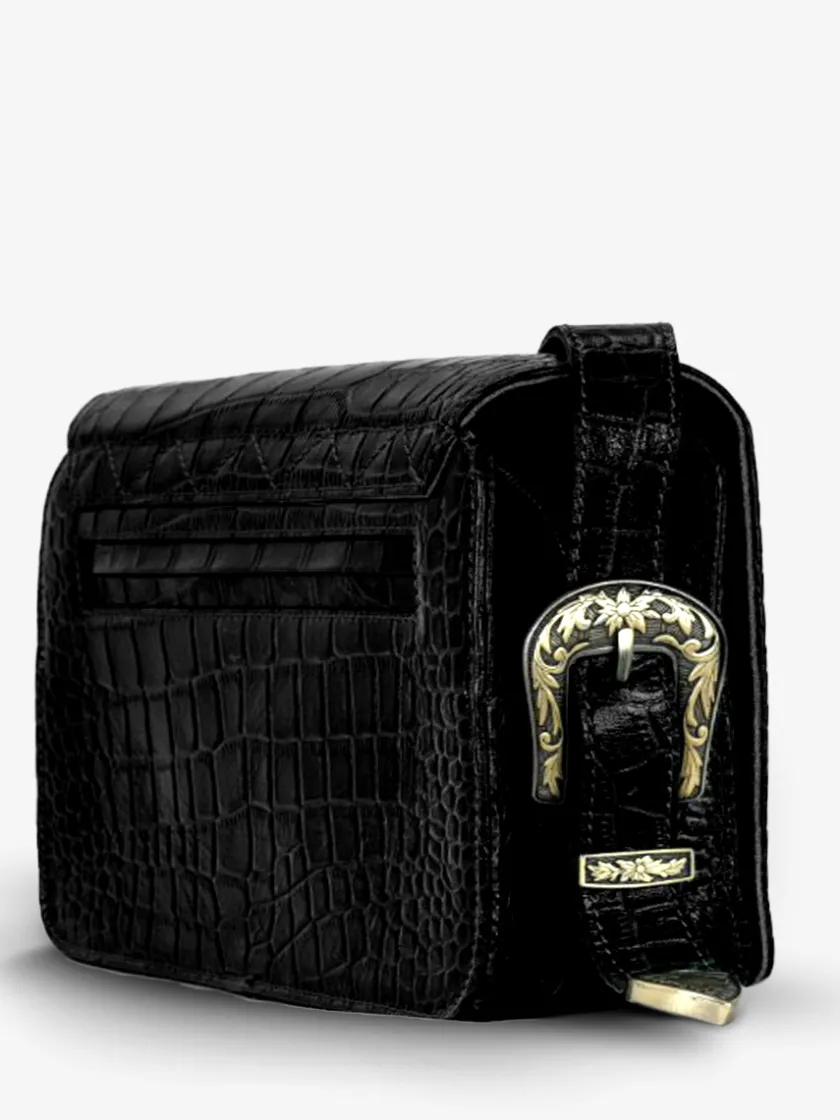 PAUL MARIUS Sacs Porté Épaule|LeBaguette Alligator - Noir De Jais