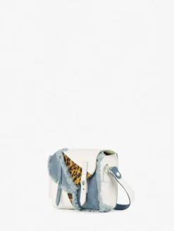 PAUL MARIUS Mini Sacs|Sacs Porté Travers|LeMini Indispensable Chimère - Denim / Blanc