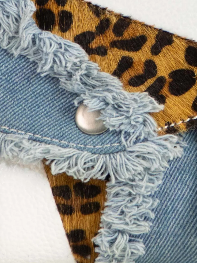 PAUL MARIUS Mini Sacs|Sacs Porté Travers|LeMini Indispensable Chimère - Denim / Blanc