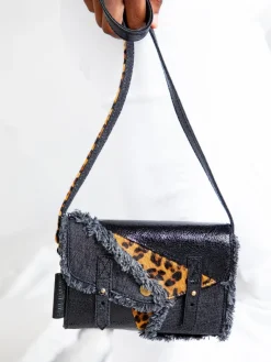 PAUL MARIUS Mini Sacs|Sacs Porté Travers|LeMini Indispensable Chimère - Denim / Noir
