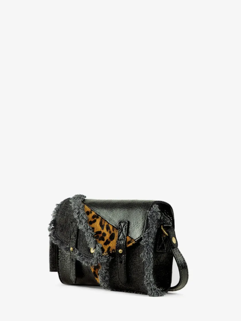 PAUL MARIUS Mini Sacs|Sacs Porté Travers|LeMini Indispensable Chimère - Denim / Noir
