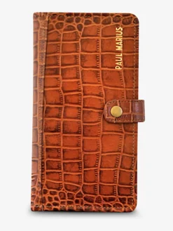 PAUL MARIUS Portefeuilles|LePortefeuille Charlotte N°2 Alligator Cocktail - Ambre