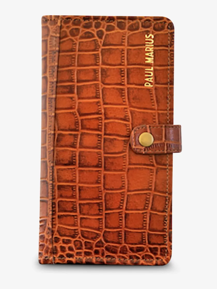 PAUL MARIUS Portefeuilles|LePortefeuille Charlotte N°2 Alligator Cocktail - Ambre