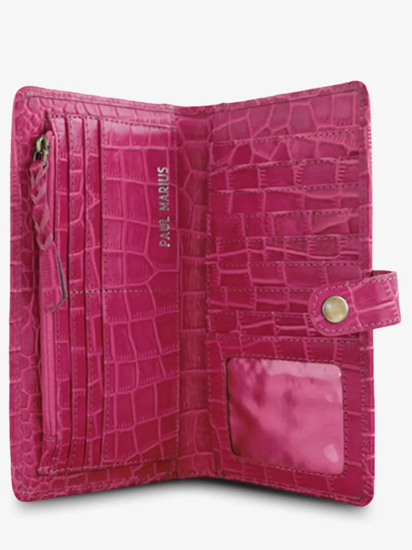 PAUL MARIUS Portefeuilles|LePortefeuille Charlotte N°2 Alligator Cocktail - Tourmaline
