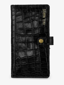 PAUL MARIUS Portefeuilles|LePortefeuille Charlotte N°2 Alligator - Noir De Jais