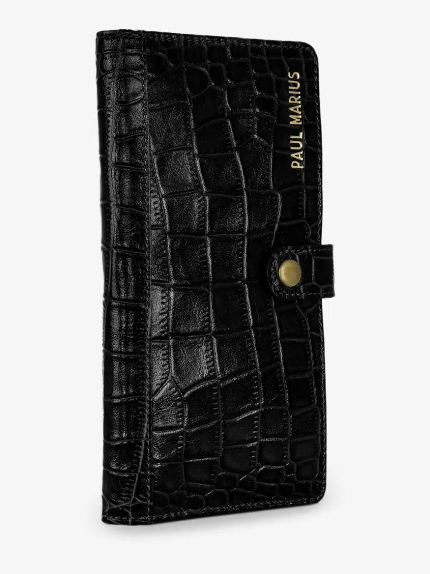 PAUL MARIUS Portefeuilles|LePortefeuille Charlotte N°2 Alligator - Noir De Jais