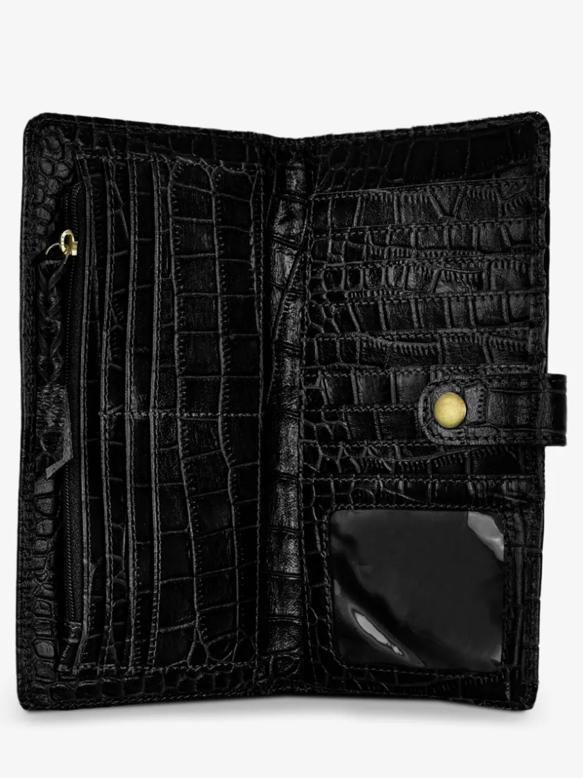 PAUL MARIUS Portefeuilles|LePortefeuille Charlotte N°2 Alligator - Noir De Jais