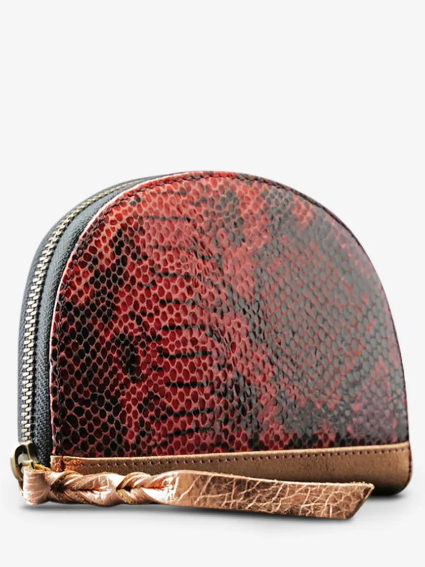 PAUL MARIUS Portefeuilles|LePortefeuille Manon Python - Rouge Grenat
