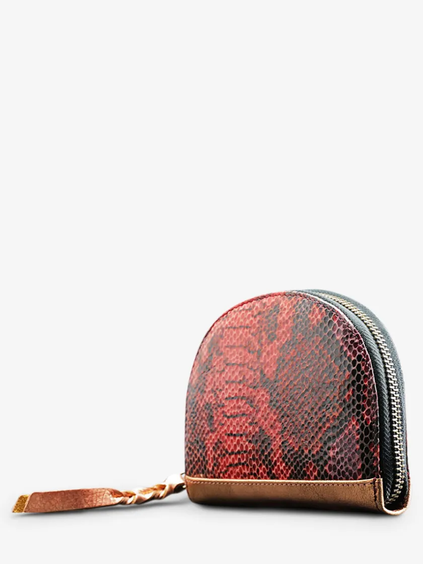 PAUL MARIUS Portefeuilles|LePortefeuille Manon Python - Rouge Grenat