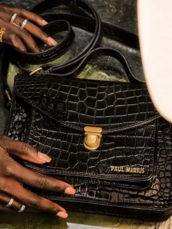 PAUL MARIUS Sacs Porté Travers|Sacs Porté Épaule|Mademoiselle George Alligator - Noir De Jais