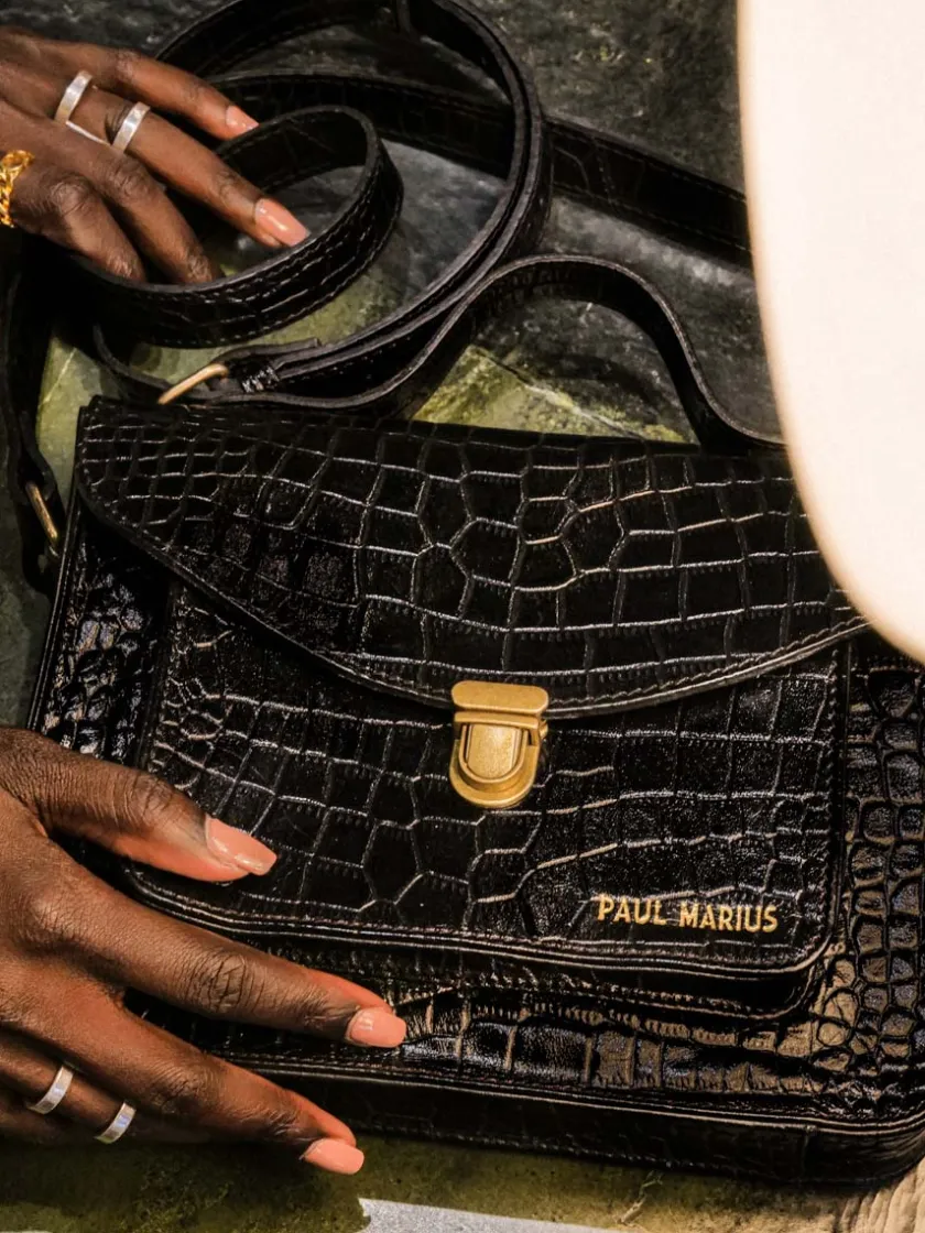 PAUL MARIUS Sacs Porté Travers|Sacs Porté Épaule|Mademoiselle George Alligator - Noir De Jais