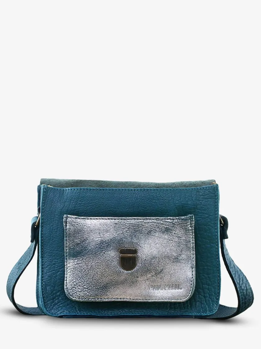 PAUL MARIUS Sacs Porté Travers|Sacs Porté Épaule|Mademoiselle George - Bleu Piscine / Argenté