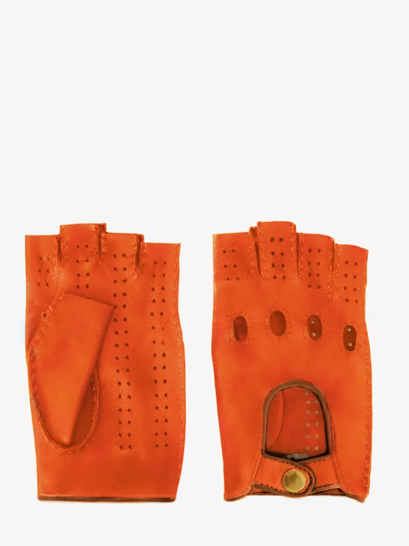 PAUL MARIUS Gants Et Mitaines|Mitaines Pilote Homme - Orange / Naturel