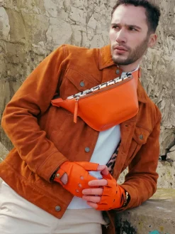 PAUL MARIUS Gants Et Mitaines|Mitaines Pilote Homme - Orange / Naturel