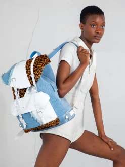 PAUL MARIUS Sacs À Dos|Sacs À Dos|MonLégionnaire Chimère - Denim / Blanc